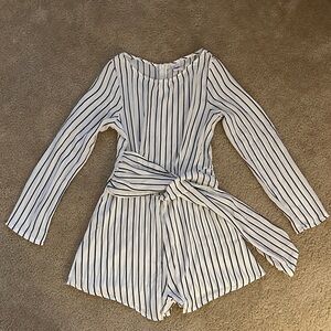 NanaMacs Black and White Long Sleeve Romper